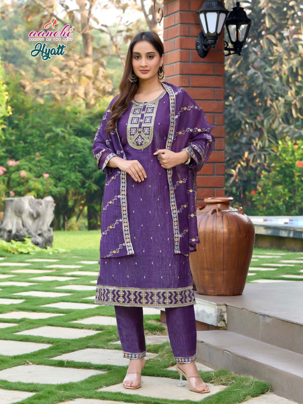 Hyatt By Aanchi Designer Wholesale Kurti With Bottom Dupatta Suppliers In Mumbai
